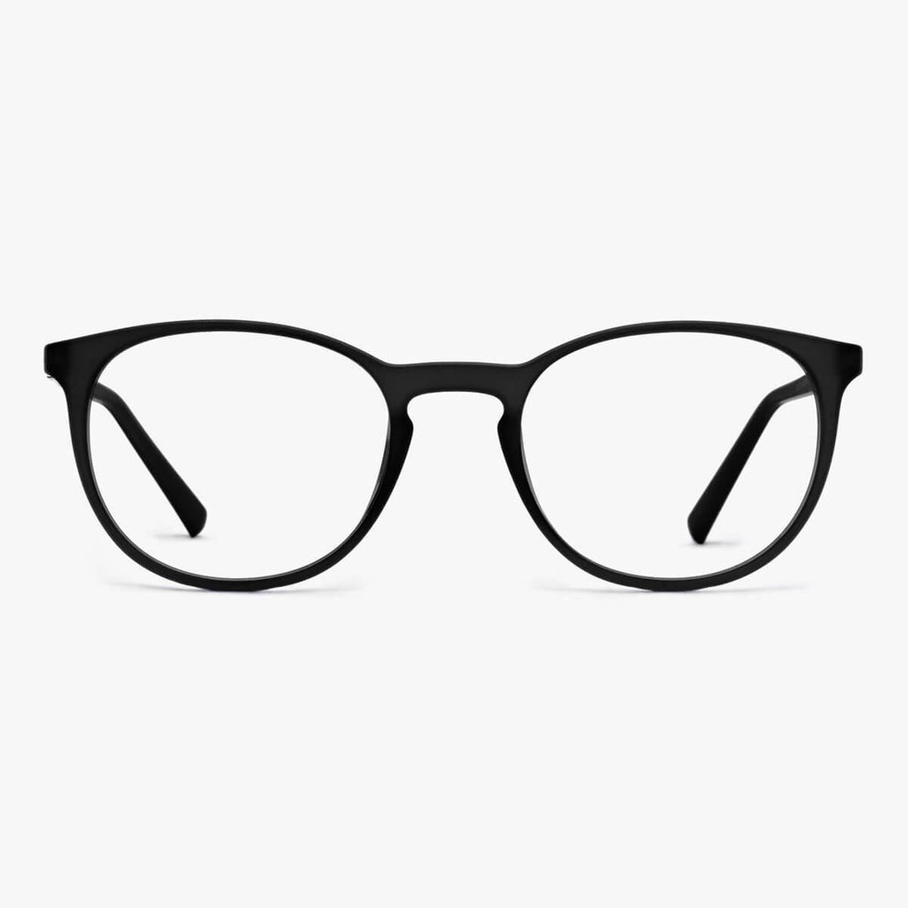 Glasögon med svart oval båge