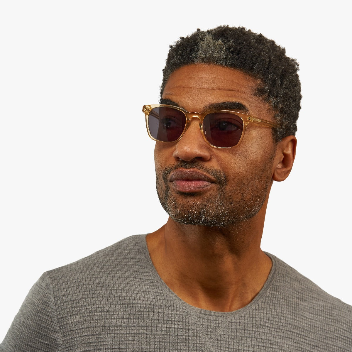 Luxreaders stylish Men's Bornholm Crystal Lemon Sunglasses. Made from Acetate in a Square shape.