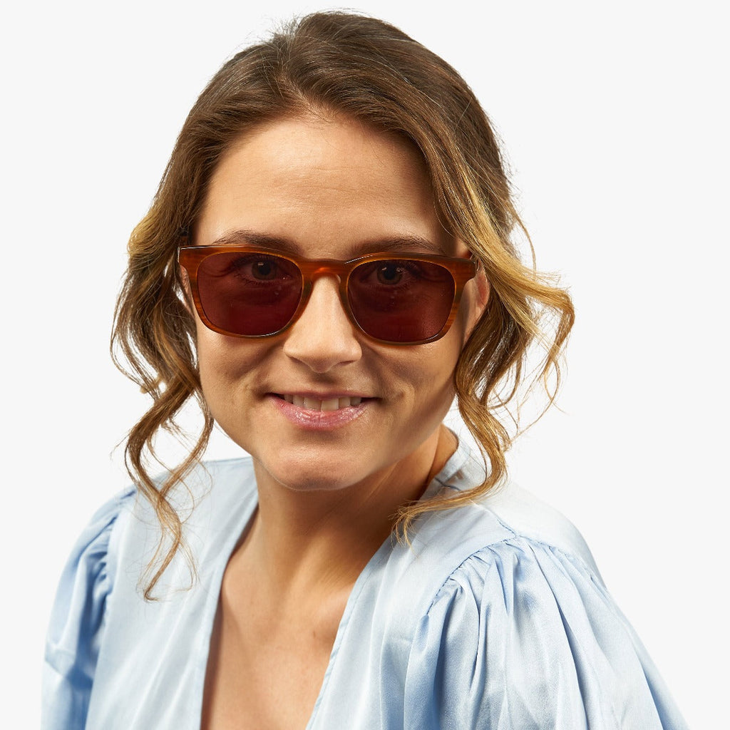 womens bornholm shiny walnut sunglasses - luxreaders.se