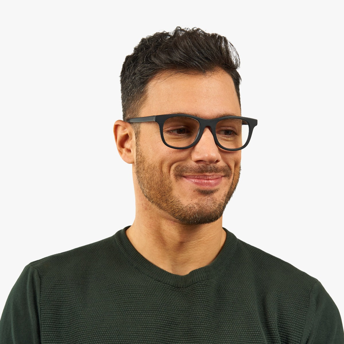Luxreaders stylish Men's Malmö Black Blue light glasses. Made from Acetate in a Square shape.