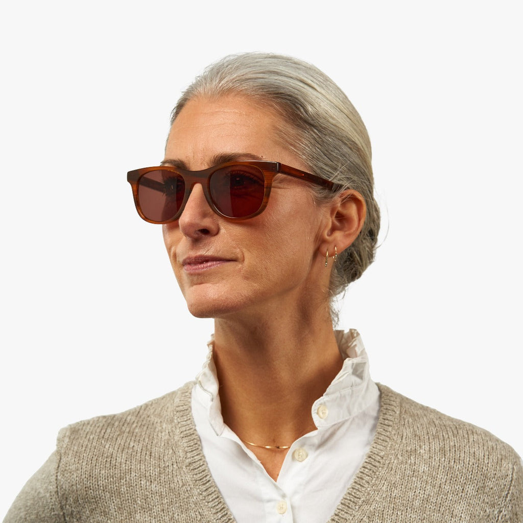 womens malmo shiny walnut sunglasses - luxreaders.se