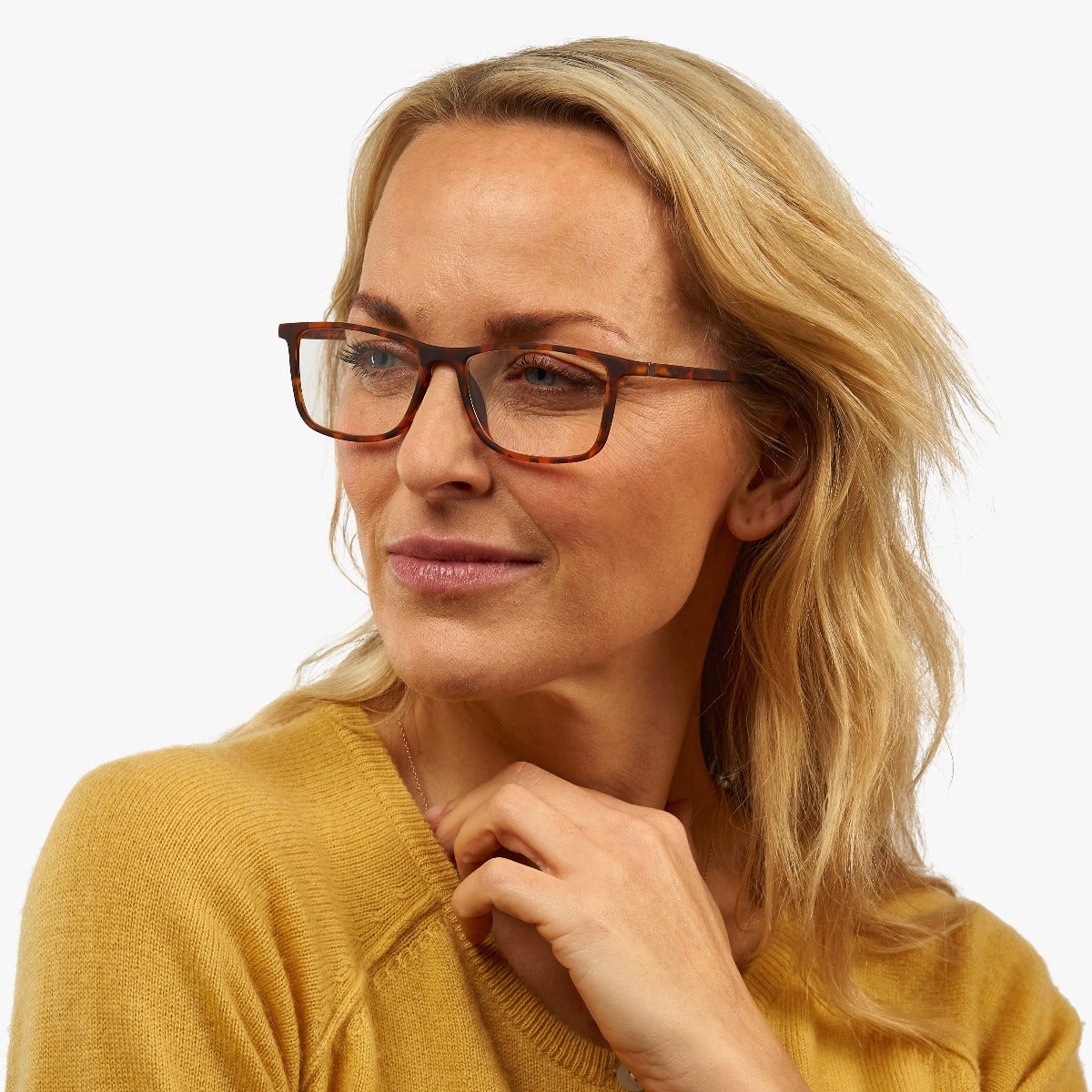 Luxreaders stylish Women's Skagen Turtle Reading glasses. Made from Rubber in a Rectangle shape.