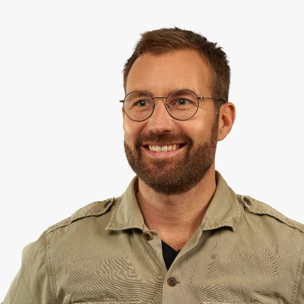 Luxreaders stylish Men's Tromsø Gun Blue light glasses. Made from Stainless steel in a Round shape.