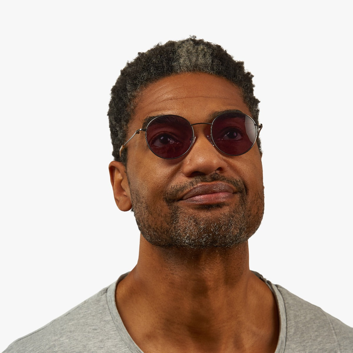 Luxreaders stylish Tromsø Gun Sunglasses. Made from Stainless steel in a Round shape.