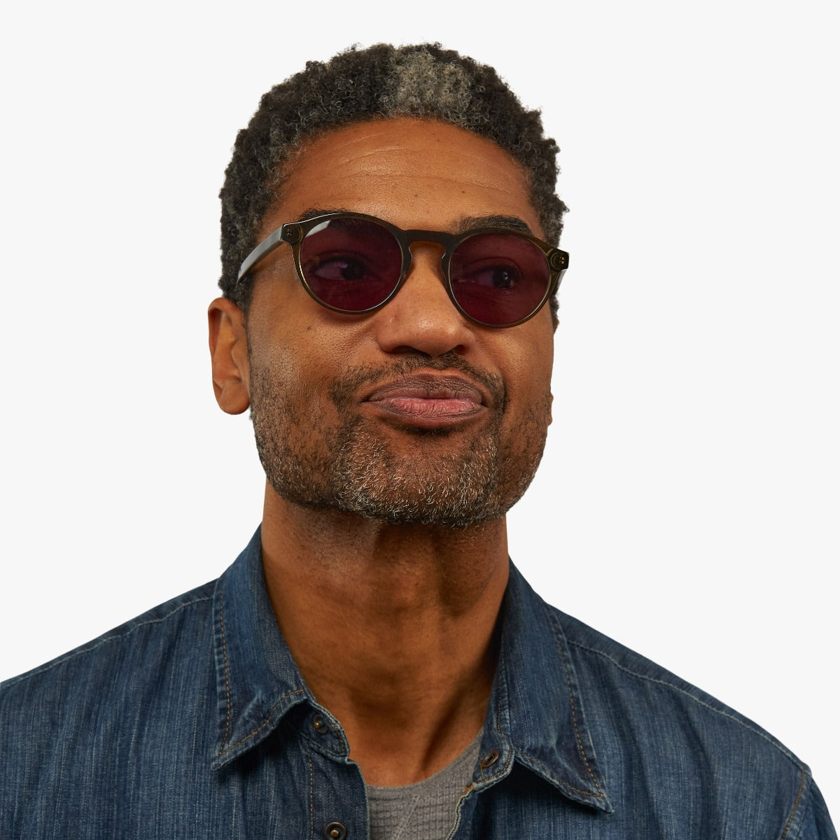 Luxreaders stylish Men's Trondheim Shiny Olive Sunglasses. Made from Acetate in a Round shape.