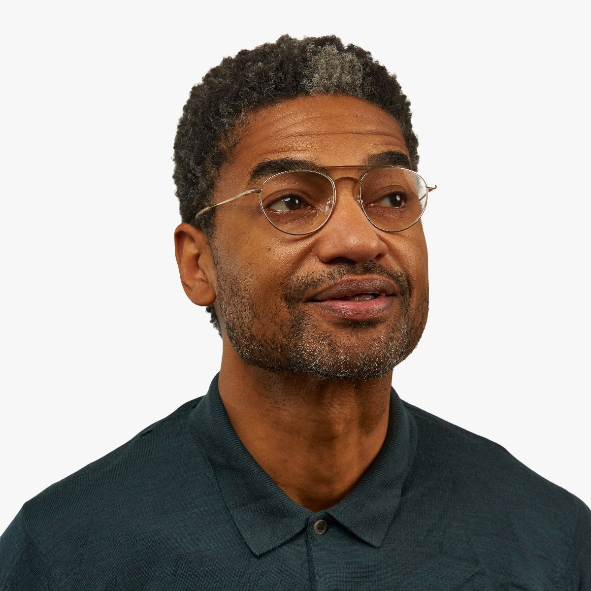 Luxreaders stylish Men's Göteborg Gold Blue light glasses. Made from Stainless steel in a Round shape.