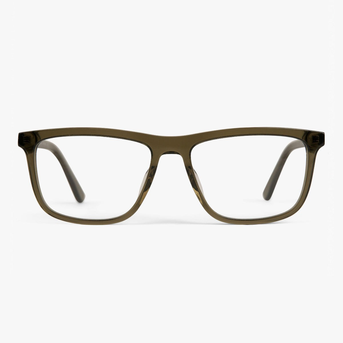 Luxreaders stylish Men's Oslo Shiny Olive Reading glasses. Made from Acetate in a Square shape.
