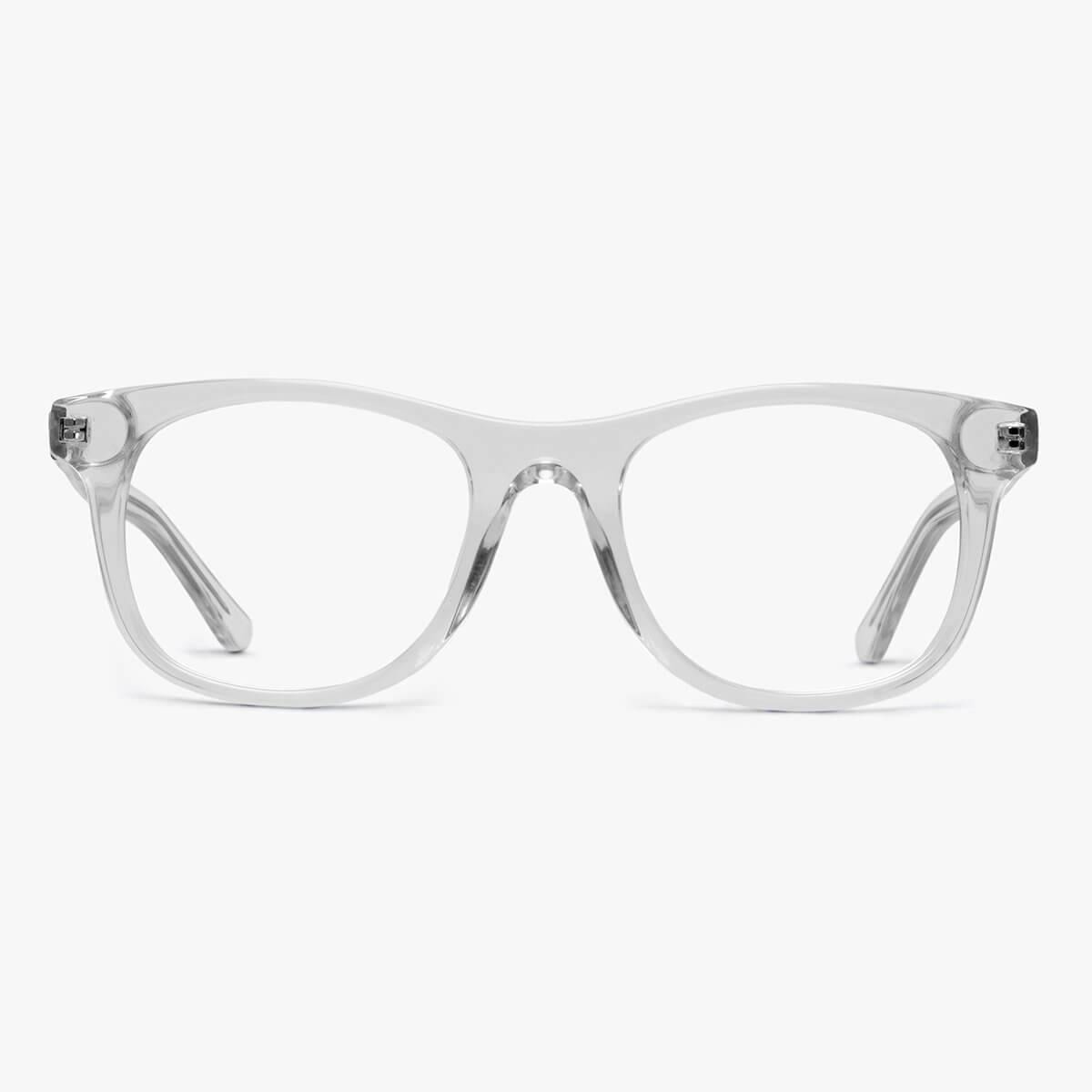 Luxreaders stylish Men's Malmö Crystal White Blue light glasses. Made from Acetate in a Square shape.