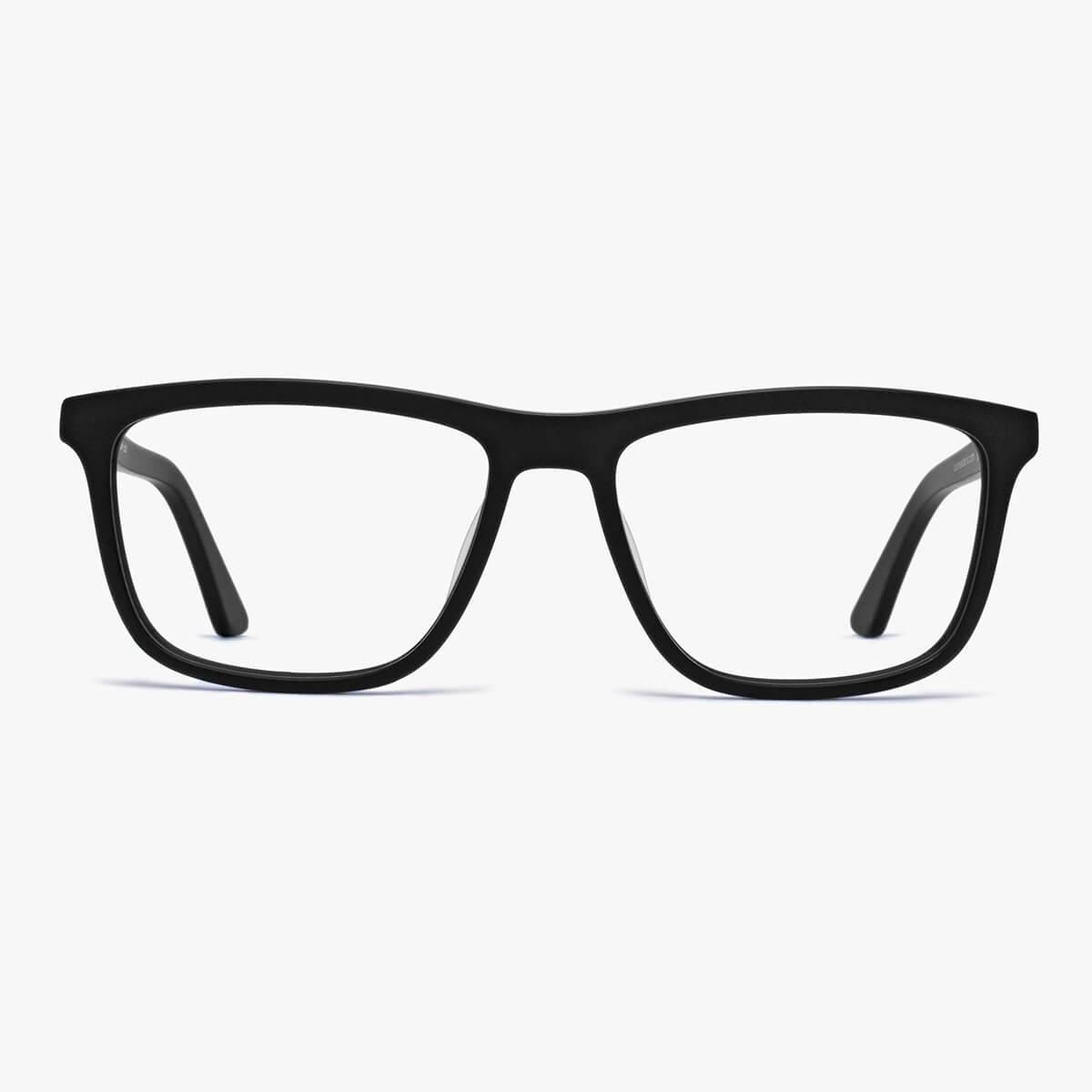 Luxreaders stylish Women's Oslo Black Reading glasses. Made from Acetate in a Square shape.