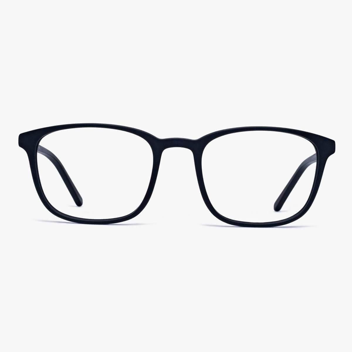Luxreaders stylish Women's Ebeltoft Black Blue light glasses. Made from Acetate in a Square shape.