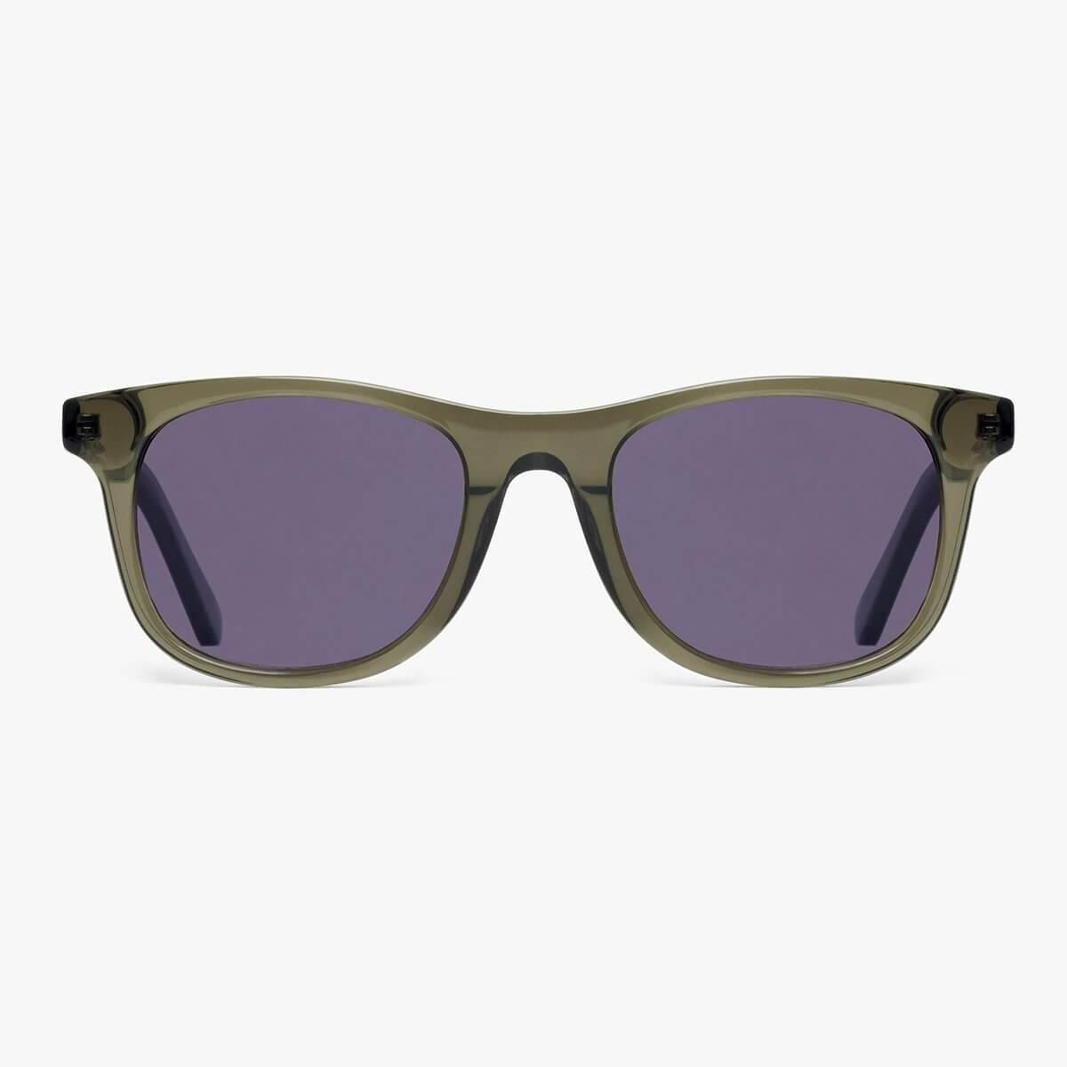 Luxreaders stylish Malmö Shiny Olive Sunglasses. Made from Acetate in a Square shape.