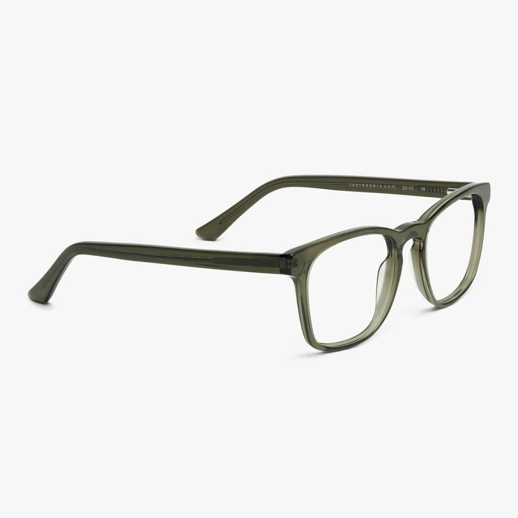 bornholm shiny olive reading glasses - luxreaders.se