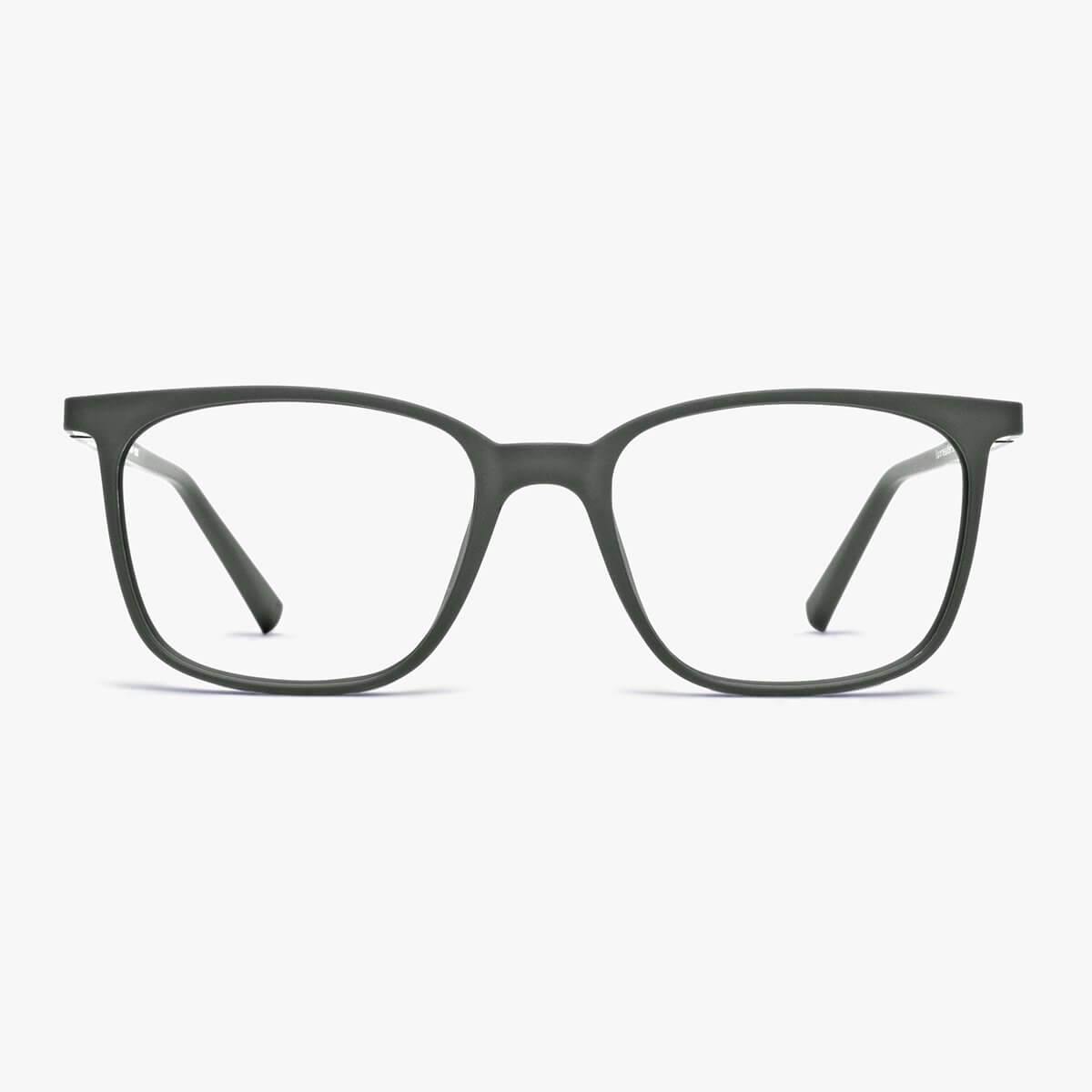 Fyn Dark Army rectangular glasses in matte grey