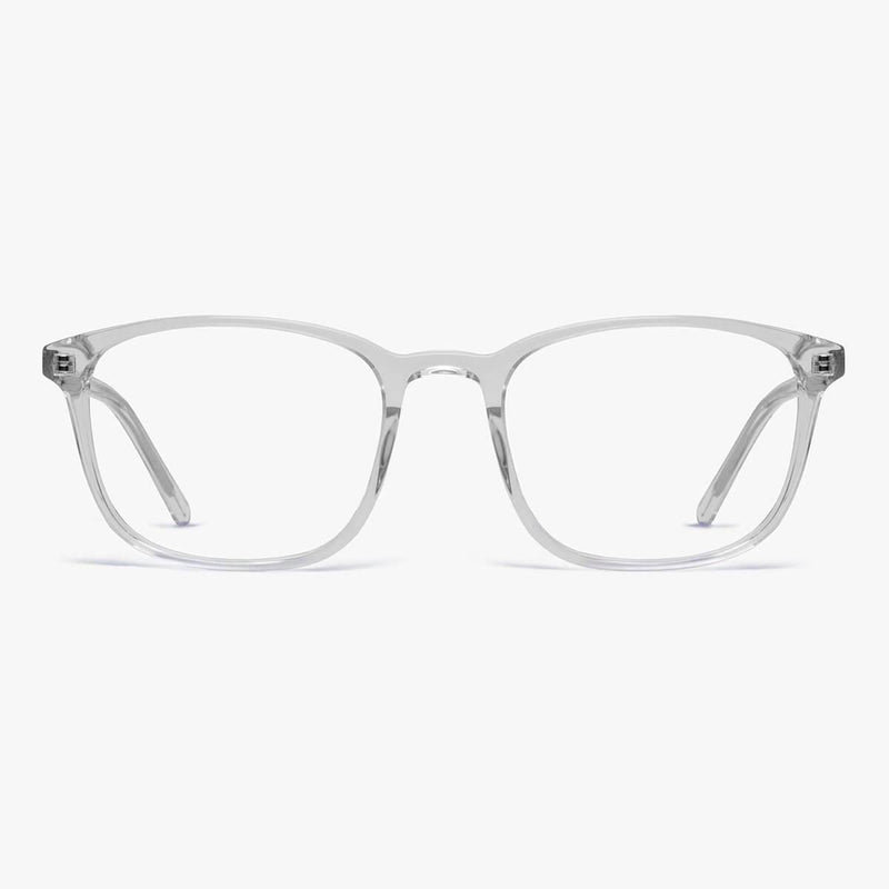 Clear crystal white reading glasses with square frame design