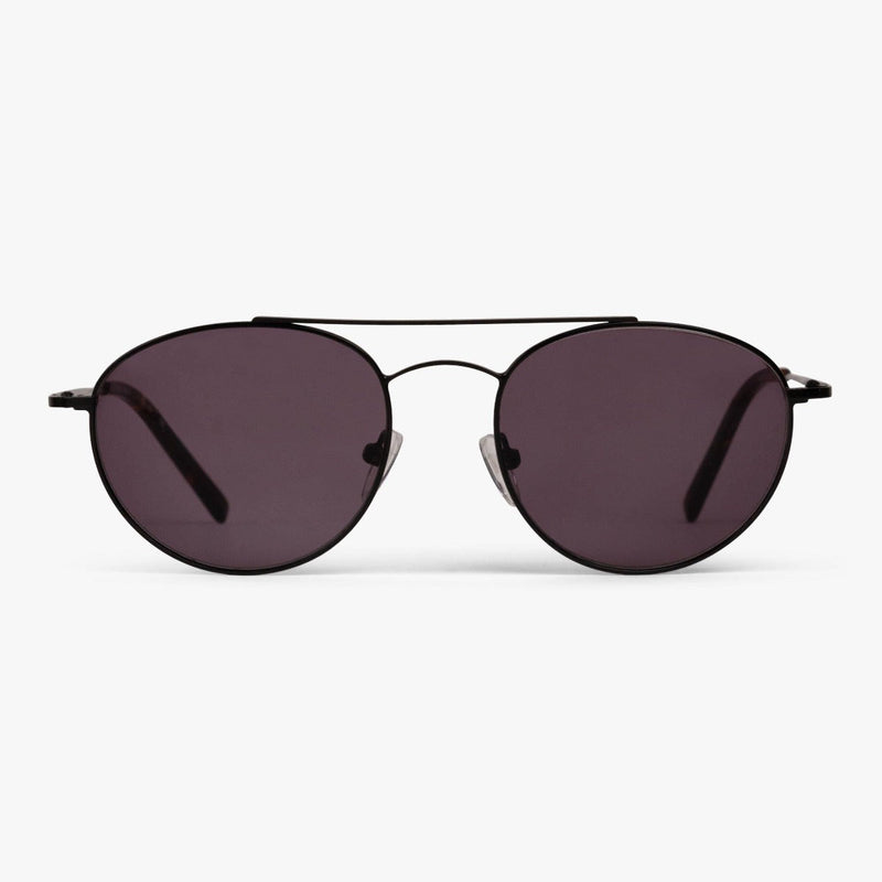 Men's Göteborg black sunglasses with round lenses and thin metal frame