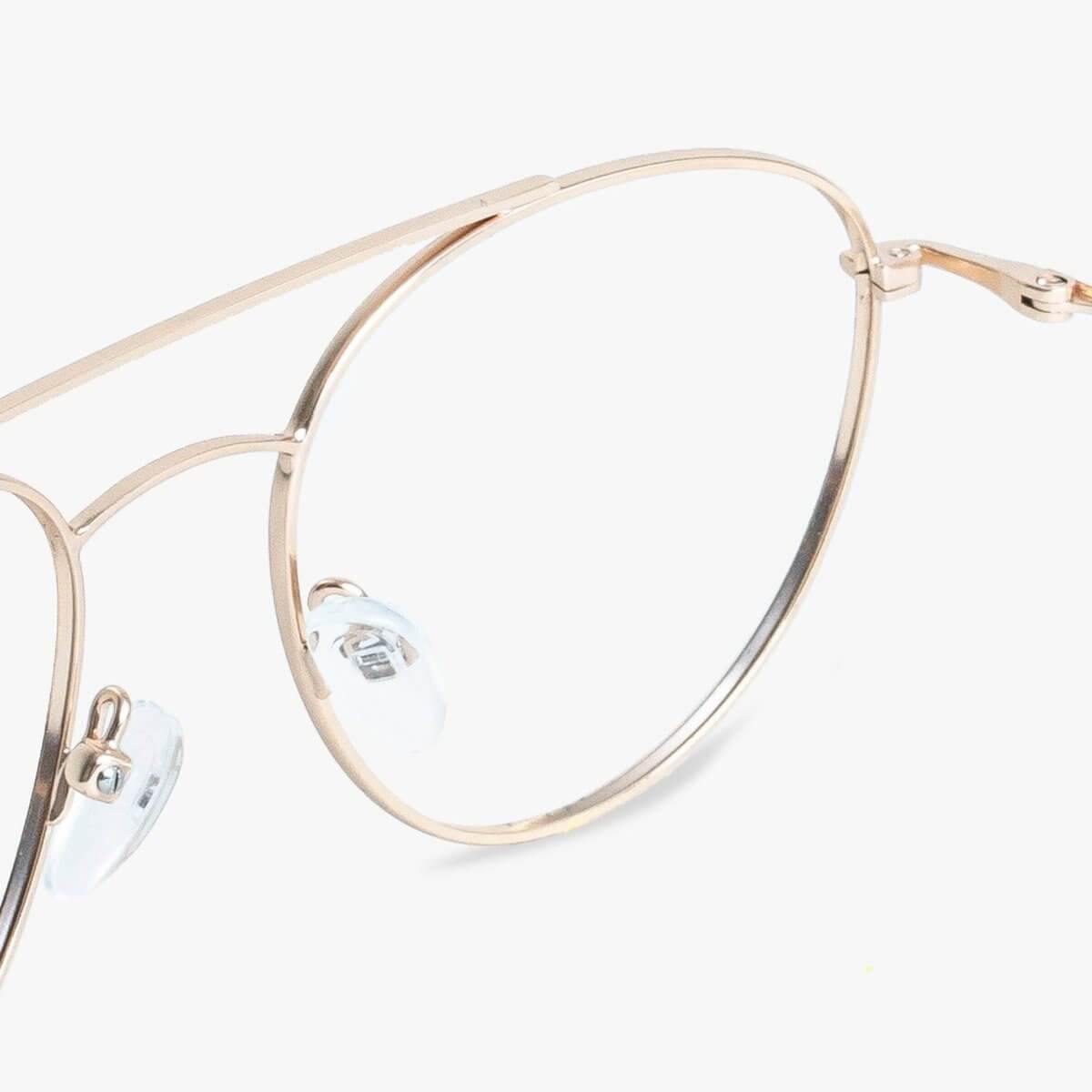 Men's Göteborg Gold round metal frame glasses with nose pads