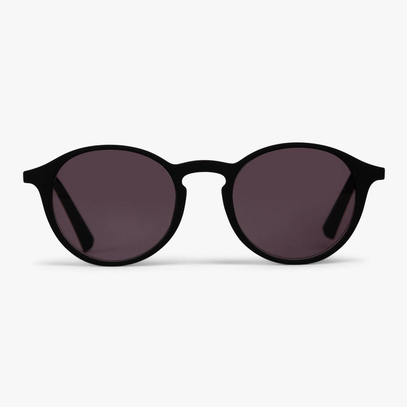 Men's Læsø Black round sunglasses with dark lenses