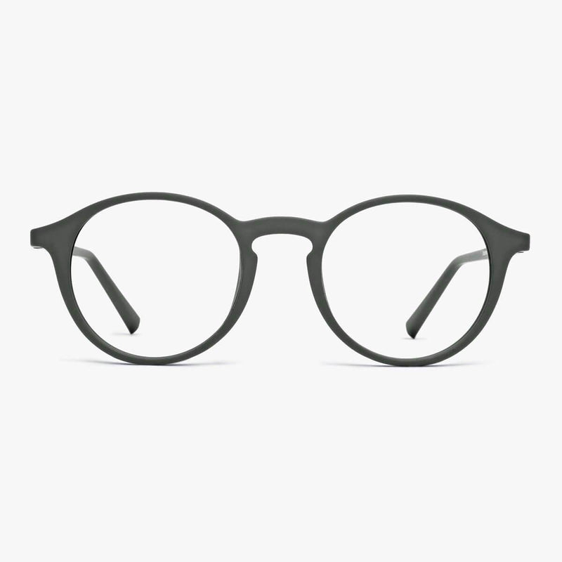 Men's Læsø Dark Army round frame reading glasses
