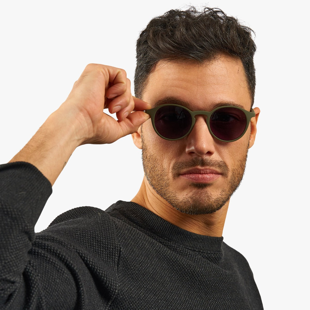 Person wearing Men's Læsø Dark Army sunglasses