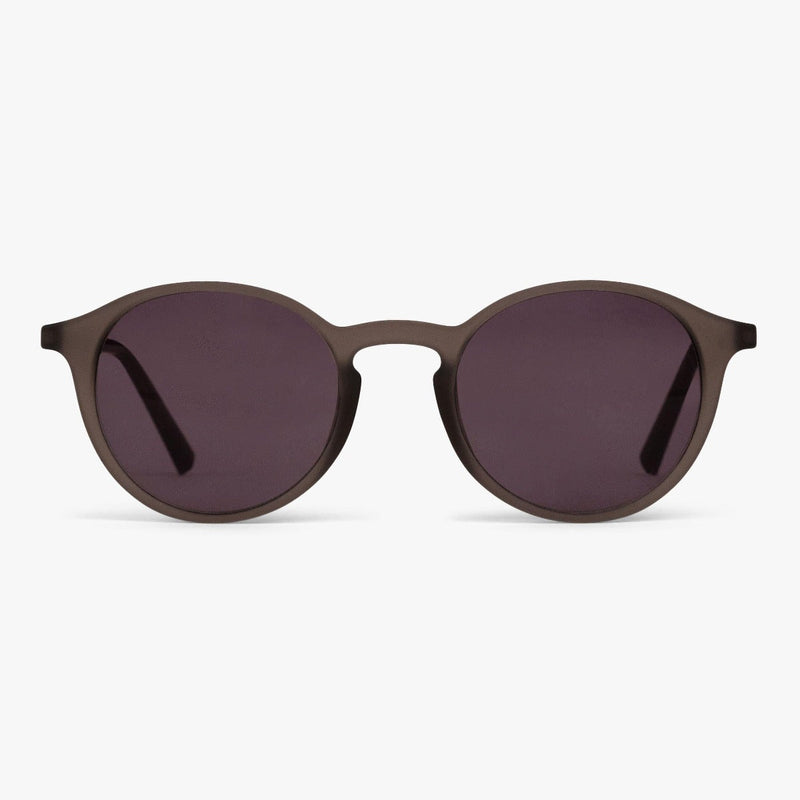 Men's Læsø grey round sunglasses with dark lenses