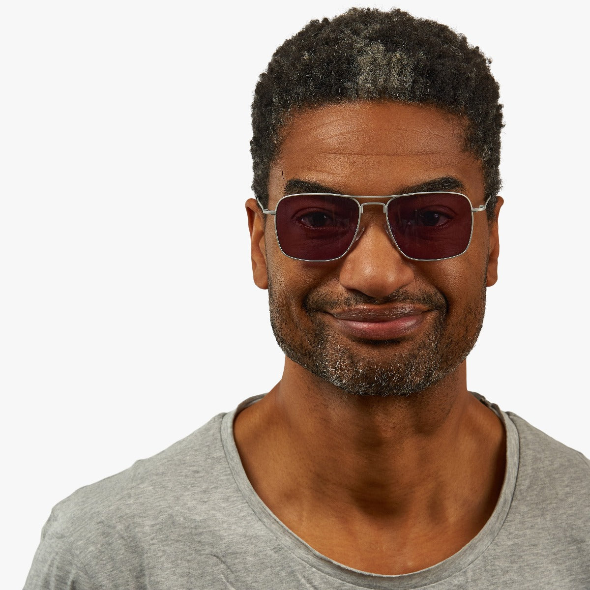 Person wearing Men's Lidköping Steel glasses with dark lenses