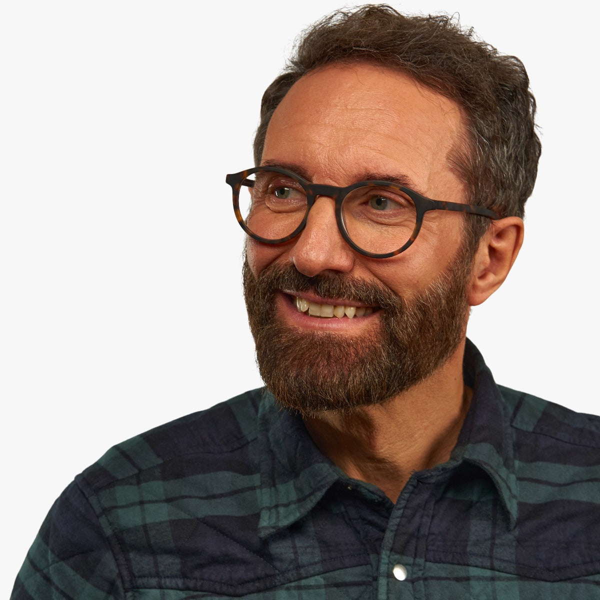 Person wearing Men's Løkken Dark Turtle glasses