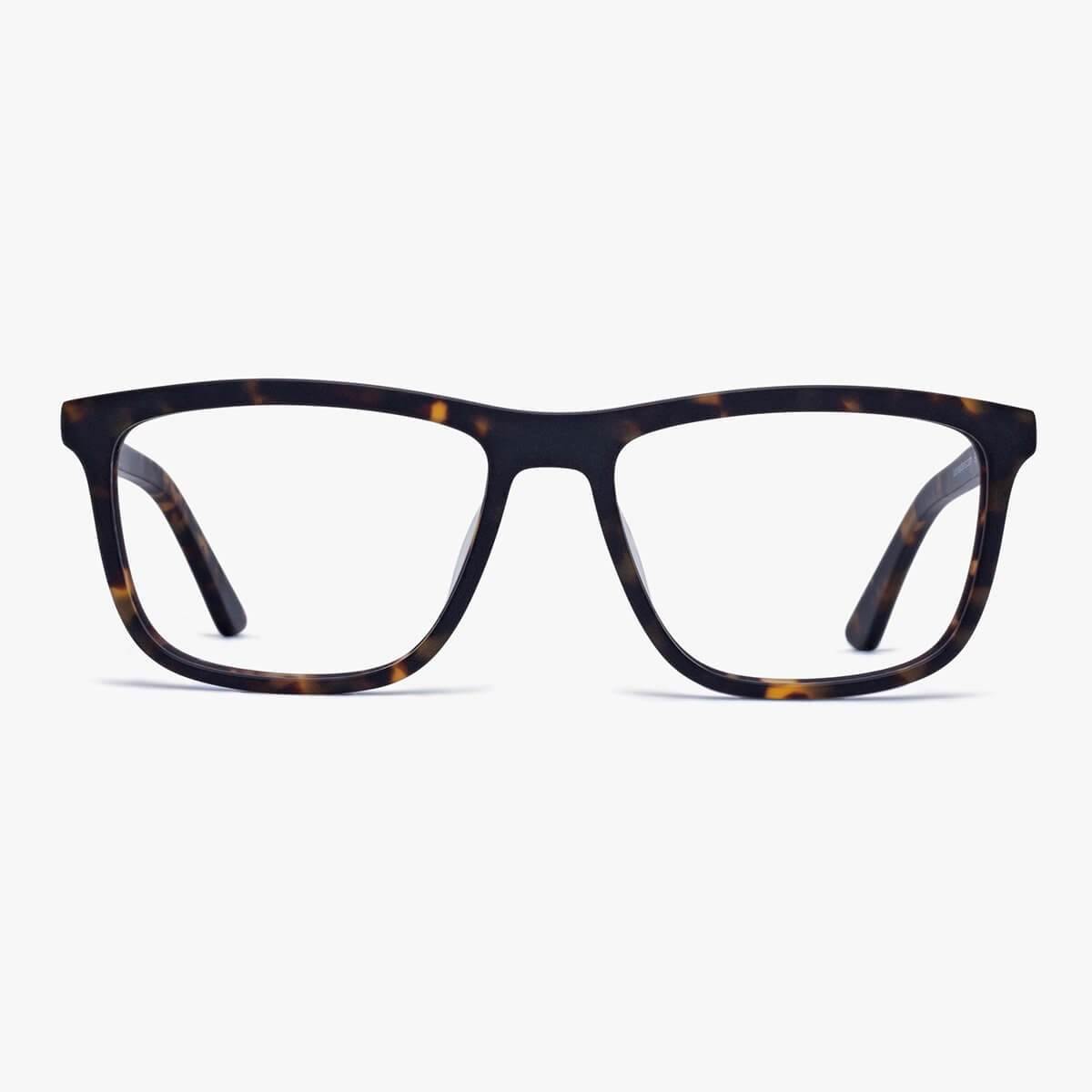 Men's Oslo Dark Turtle rectangular tortoiseshell glasses