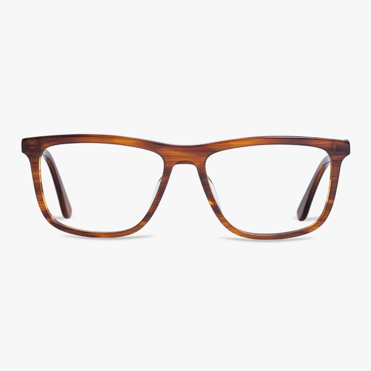 Men's Oslo shiny walnut rectangular reading glasses
