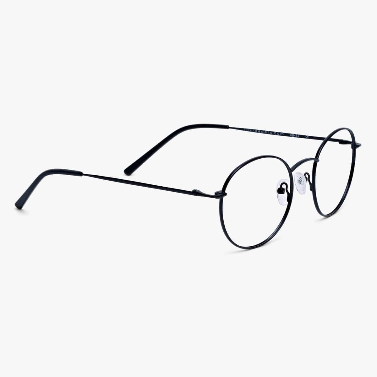 Men's Tromsø Black round glasses with thin black metal frame