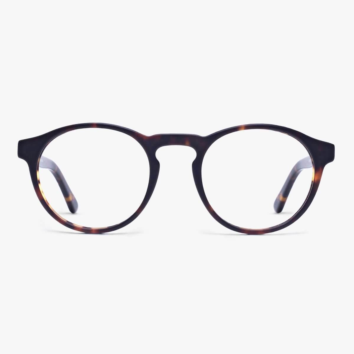 Men's dark tortoiseshell round glasses