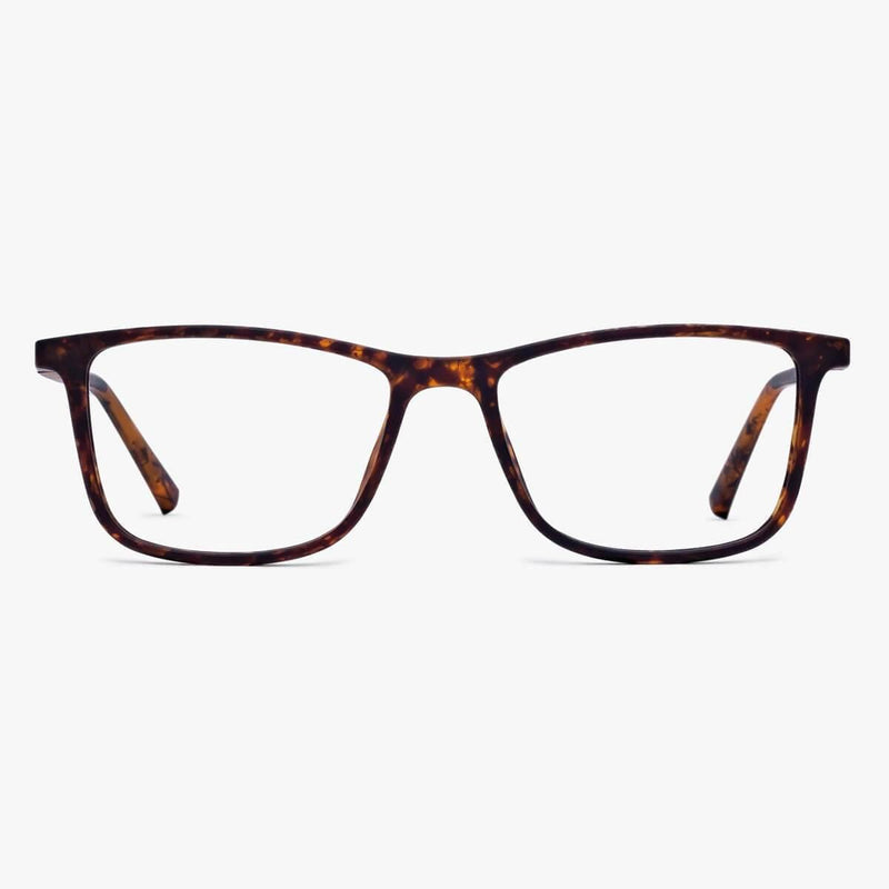 Tortoiseshell rectangular glasses with thin frames