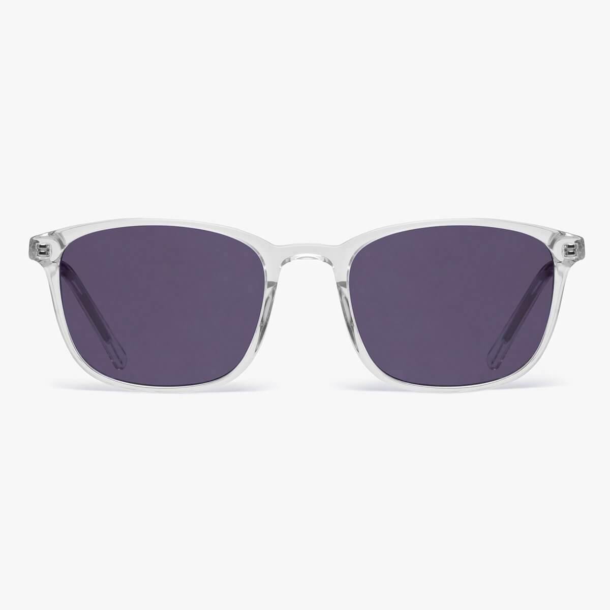 Women's Ebeltoft crystal white sunglasses with clear frames and dark lenses