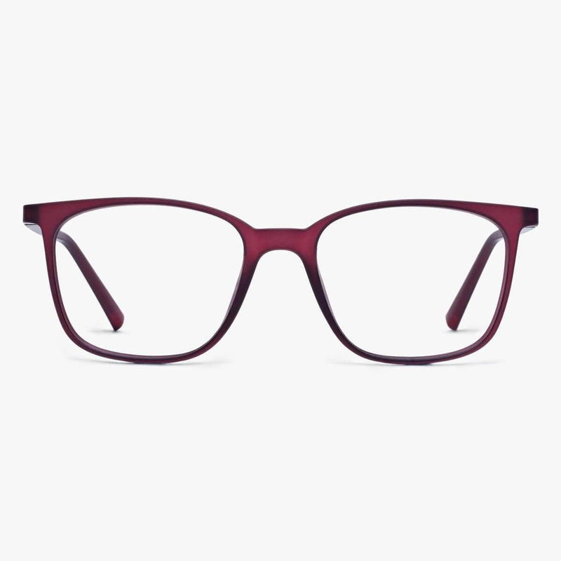 Women's Fyn Red glasses with a sleek red frame