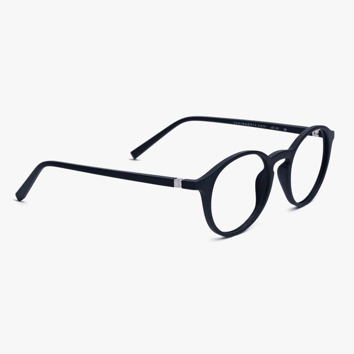 Women's Læsø Black glasses with matte black frame and round lenses