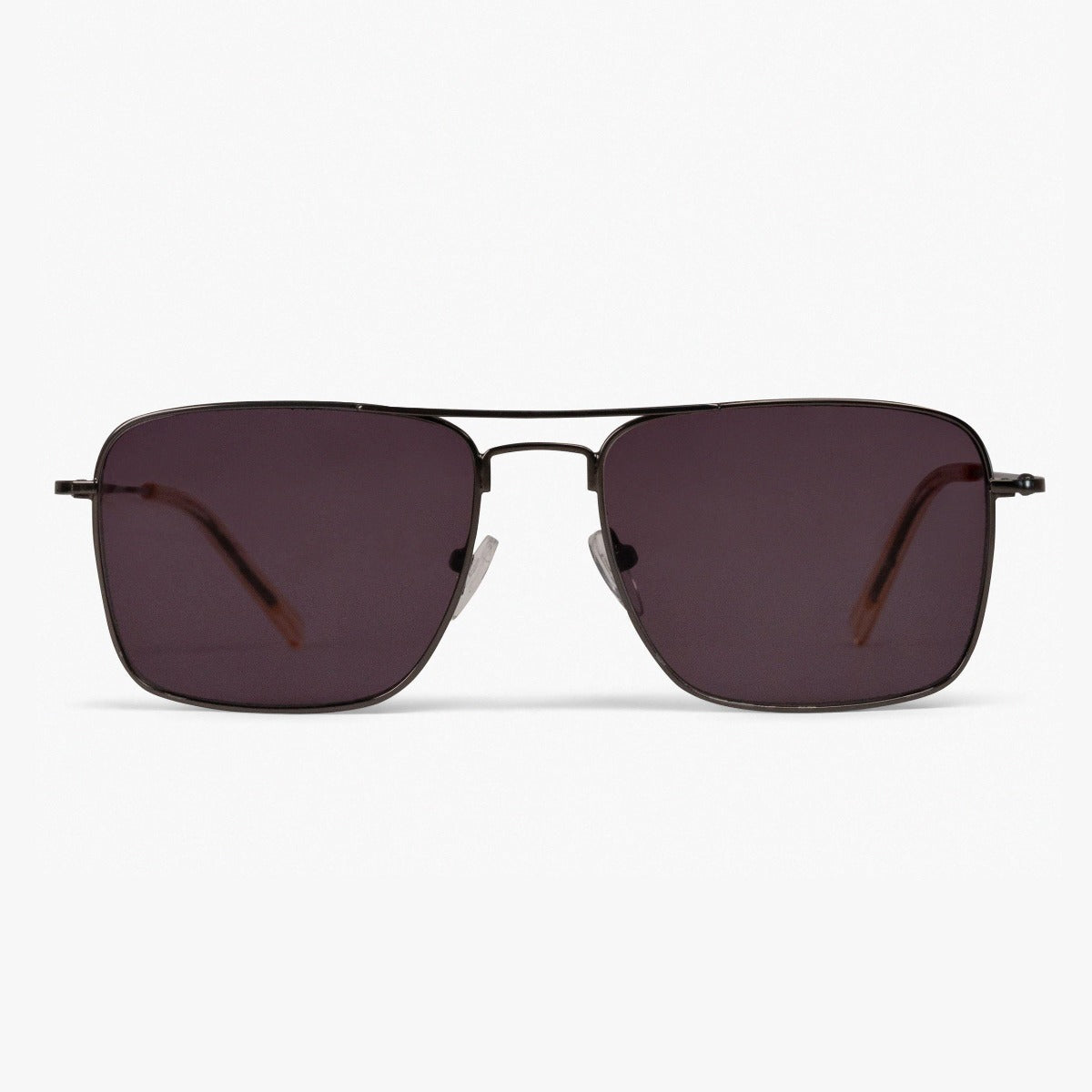Women's Lidköping Gun sunglasses with dark rectangular lenses and metal frame