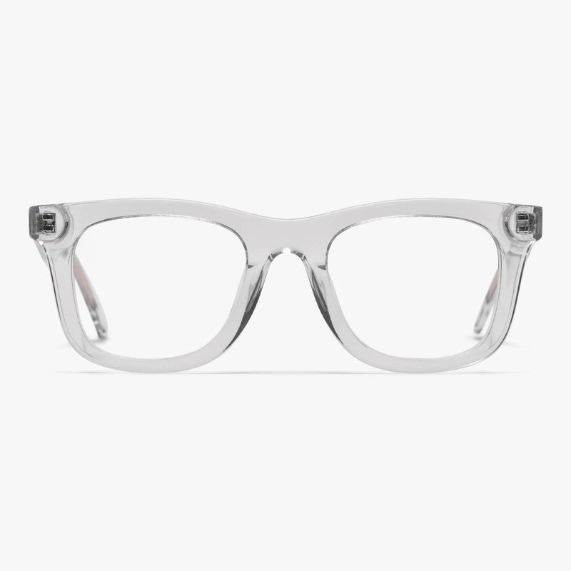 Women's crystal white reading glasses with clear square frame