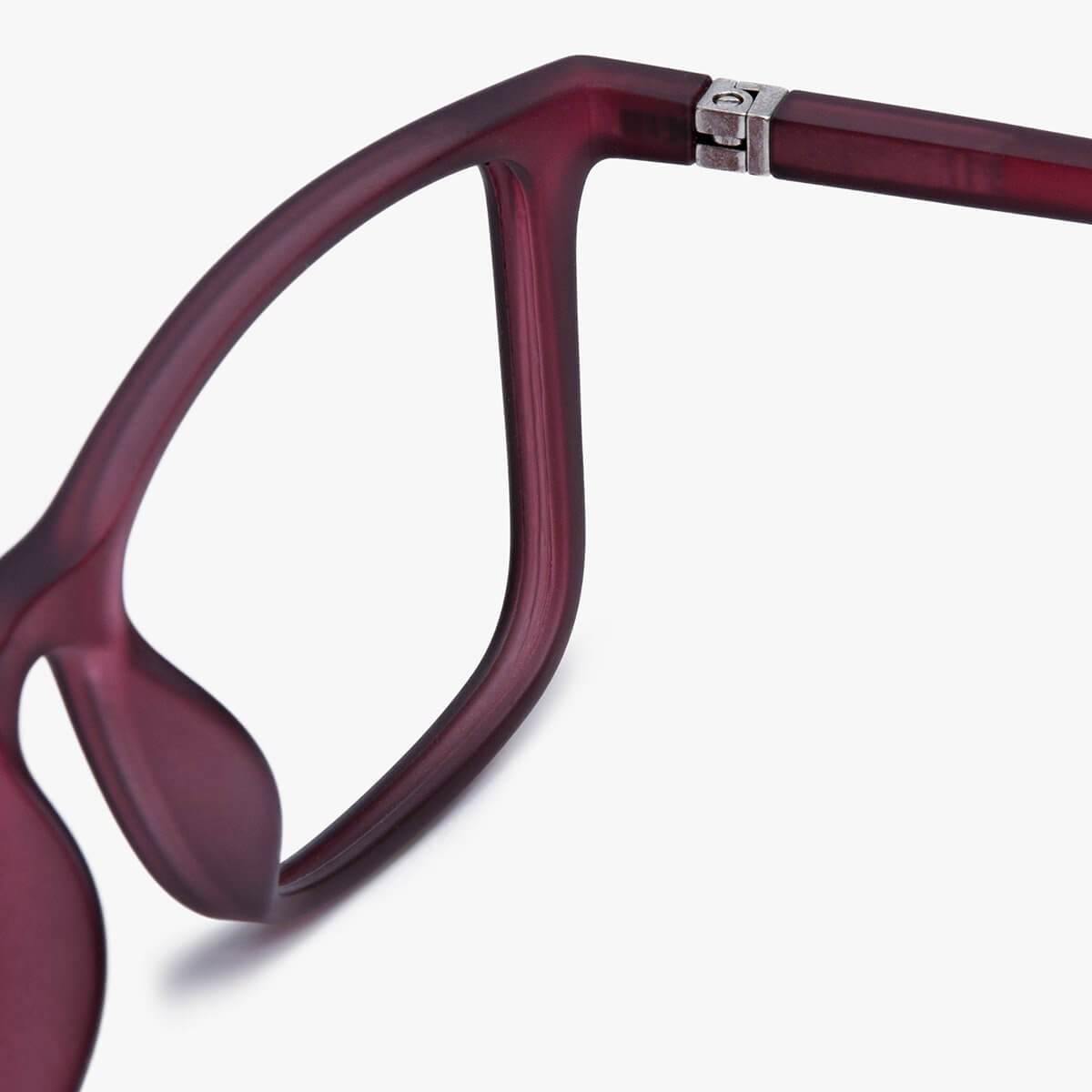 Women's Skagen Red glasses with a sleek burgundy frame