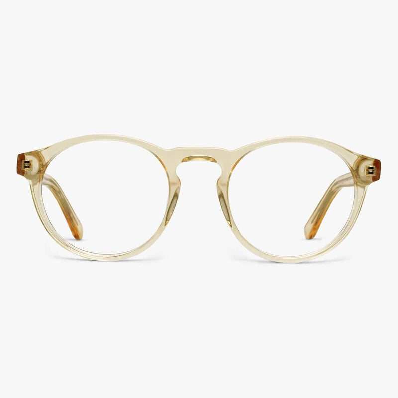 Round crystal lemon reading glasses