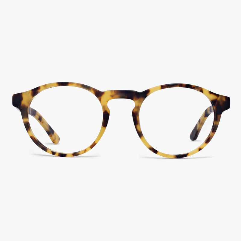 Tortoiseshell round reading glasses with a classic design